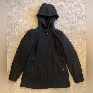 ✨❤️ London Fog Wool Blend Hooded Lined Zip Coat Front Pockets Sz S - Like New!